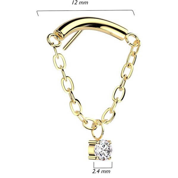 Tytan nakrętka łańcuszek z cyrkonią push-in - Image 4