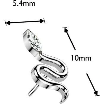Tytan nakrętka nakrętka wąż z głową z markizy cyrkonii push-in - Image 5