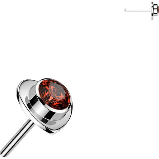 Tytan nakrętka nakrętka serce z cyrkonią w oprawie bezel push-in - Image 6