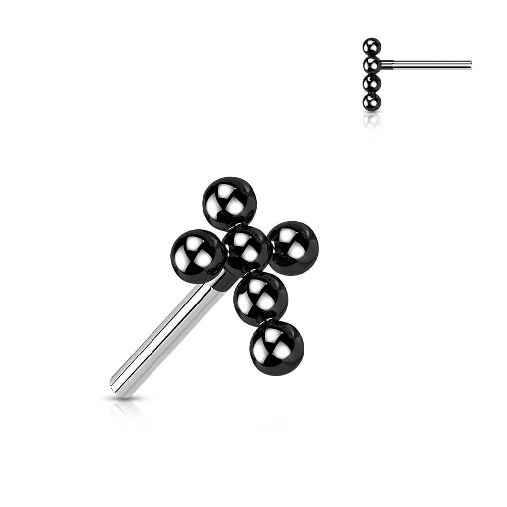 Tytan nakrętka labret krzyż z koralików - Image 5
