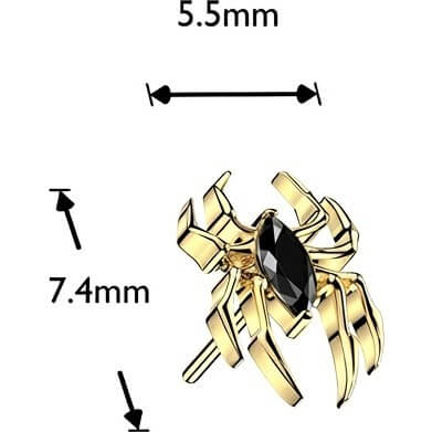 Tytan nakrętka nakrętka pająk z cyrkonią markizą push-in - Image 2