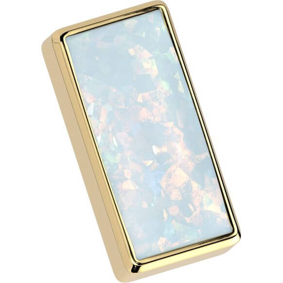 Tytan nakrętka prostokątny opal w oprawie bezel push-in - Image 3