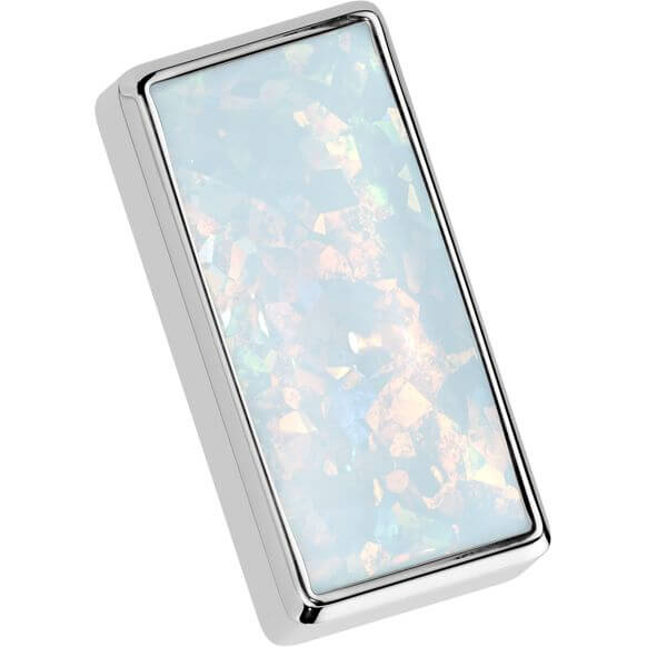 Tytan nakrętka prostokątny opal w oprawie bezel push-in - Image 5