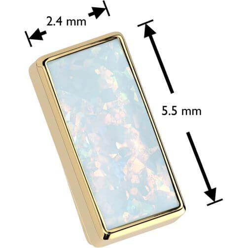 Tytan nakrętka prostokątny opal w oprawie bezel push-in - Image 7