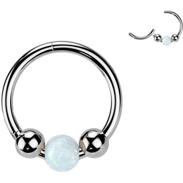 Tytan kółko trzy kulki opal clicker - Image 3
