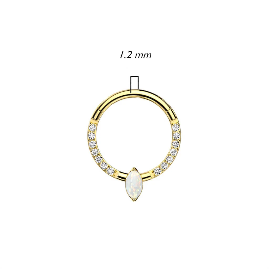 Tytan kółko cyrkonia opal clicker - Image 6