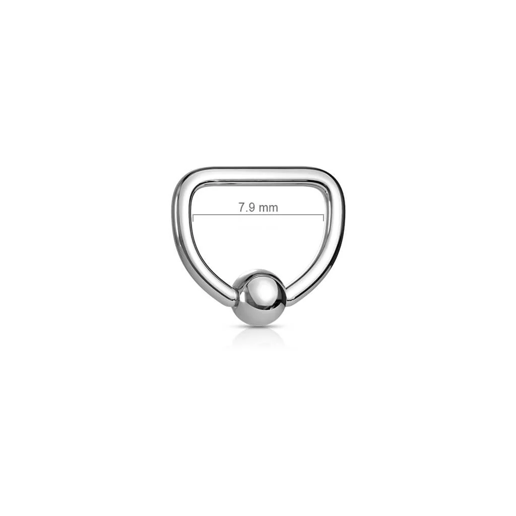 Kolczyk w kształcie litery d d-ring srebrny zapięcie captive bead - Image 3
