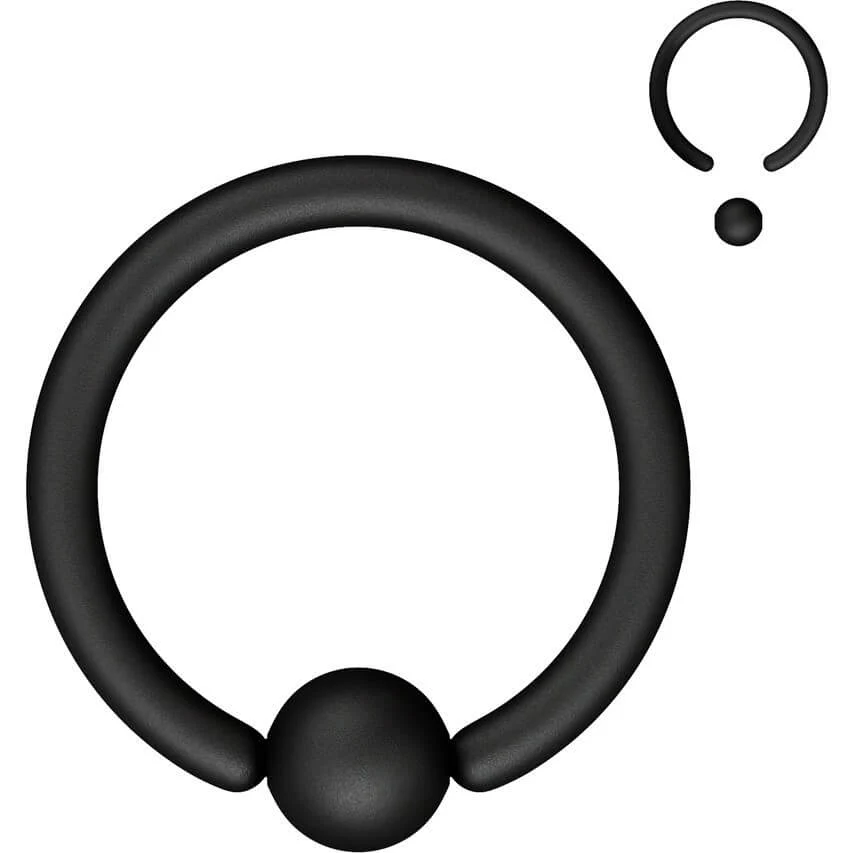 Kółko z kulką czarny zapięcie captive bead - Image 3