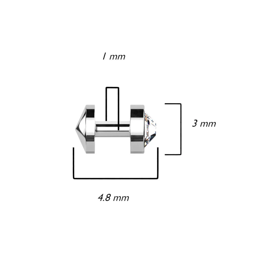 Tytan microdermal skin diver 3mm cyrkonia okrągła - Image 3