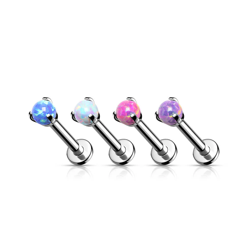 Tytan labret kulka opal srebrny gwint wewnętrzny - Image 2