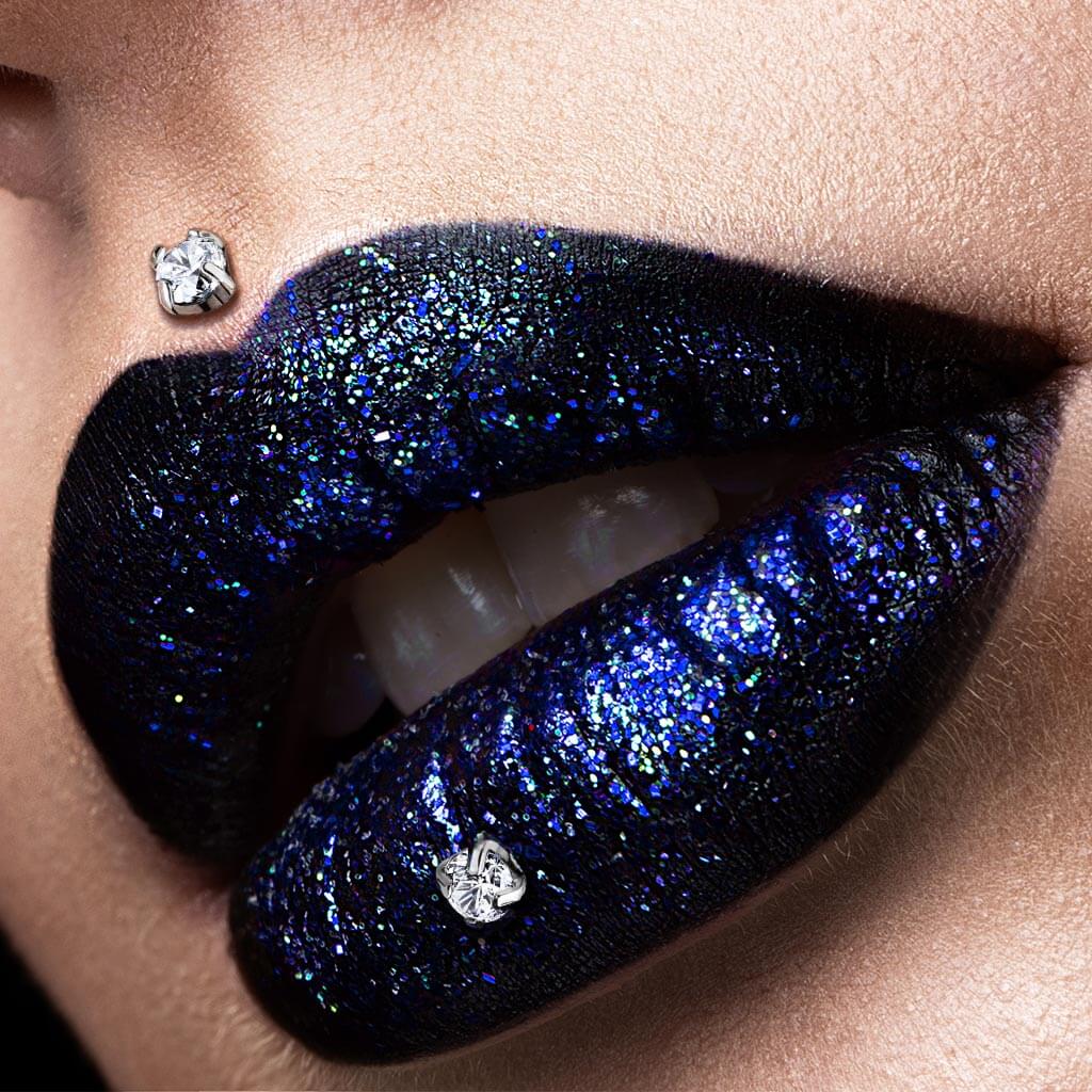 Tytan labret okrągła cyrkonia gwint wewnętrzny - Image 3