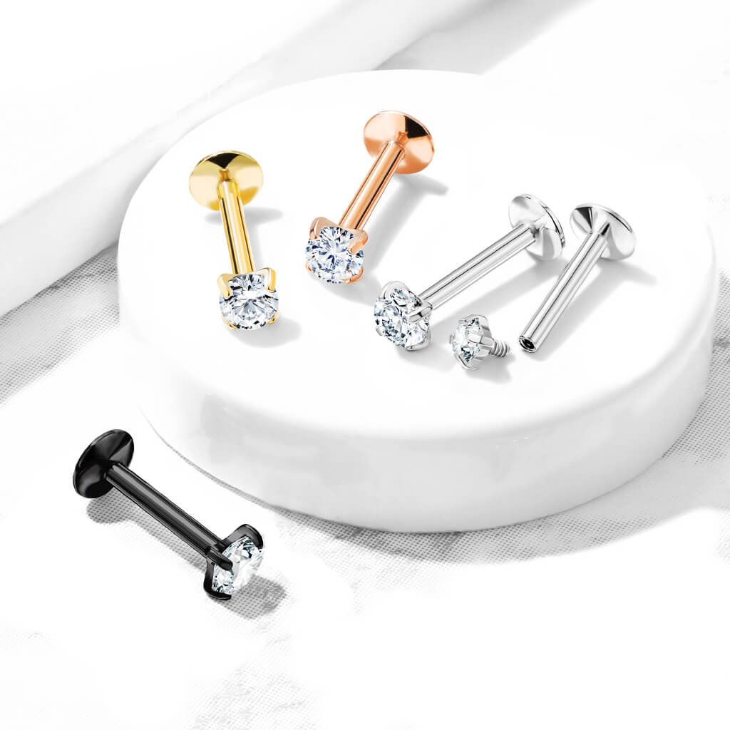 Tytan labret okrągła cyrkonia gwint wewnętrzny - Image 4