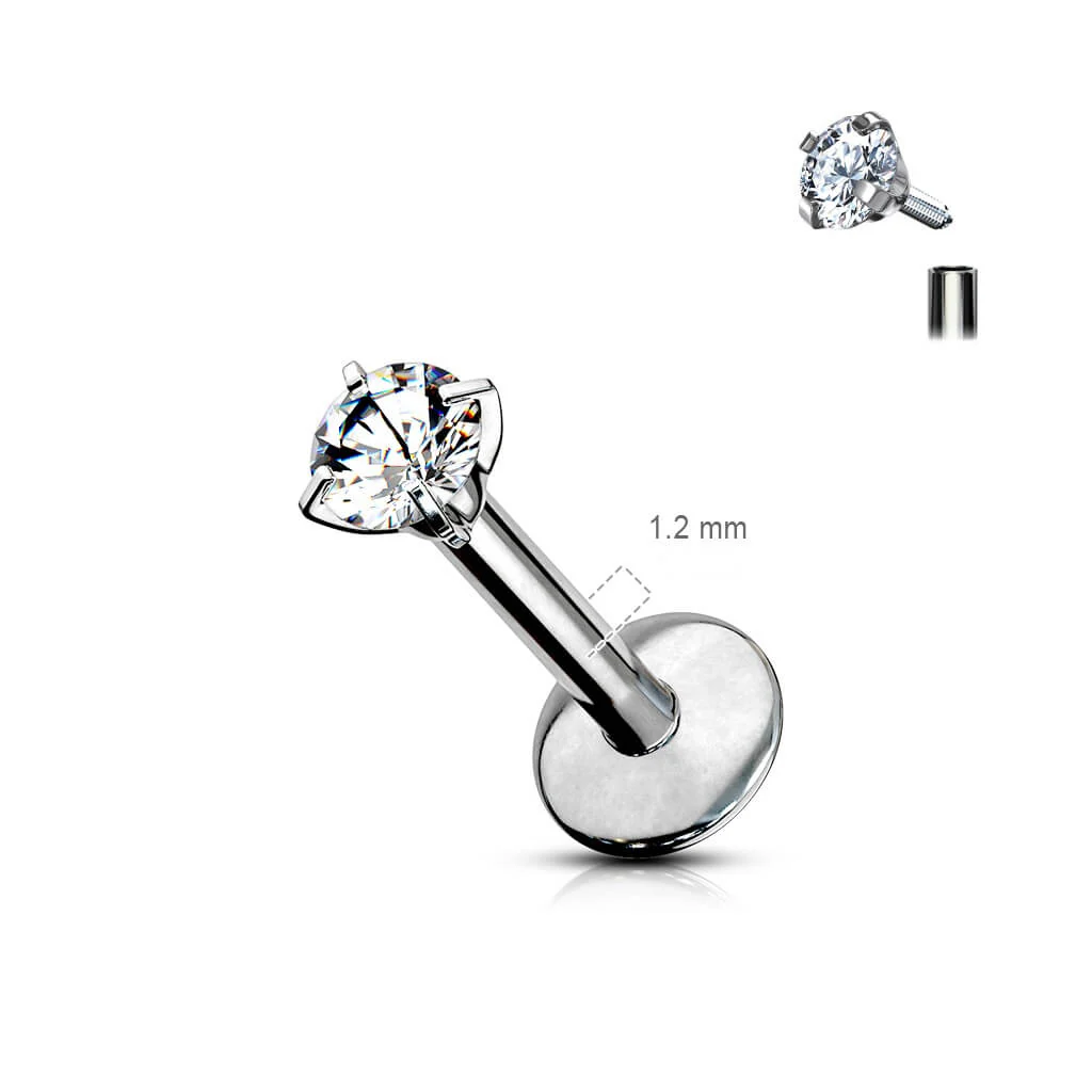 Tytan labret okrągła cyrkonia gwint wewnętrzny - Image 9