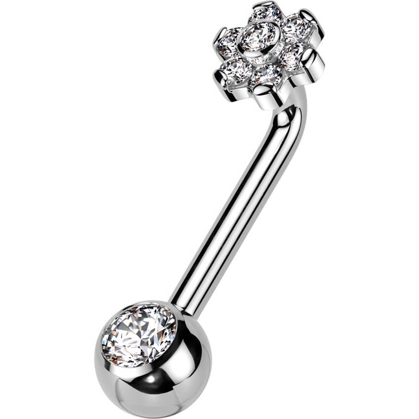 Tytan christina piercing kwiatek gwint wewnętrzny