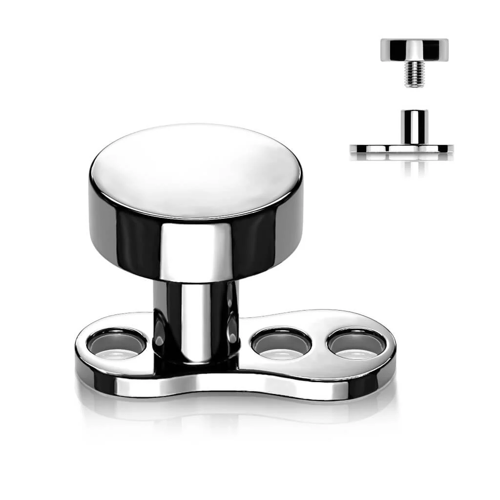 Tytan microdermal stopka z 3 dziurkami wysokość 2mm płaska nakrętka gwint wewnętrzny - Image 5
