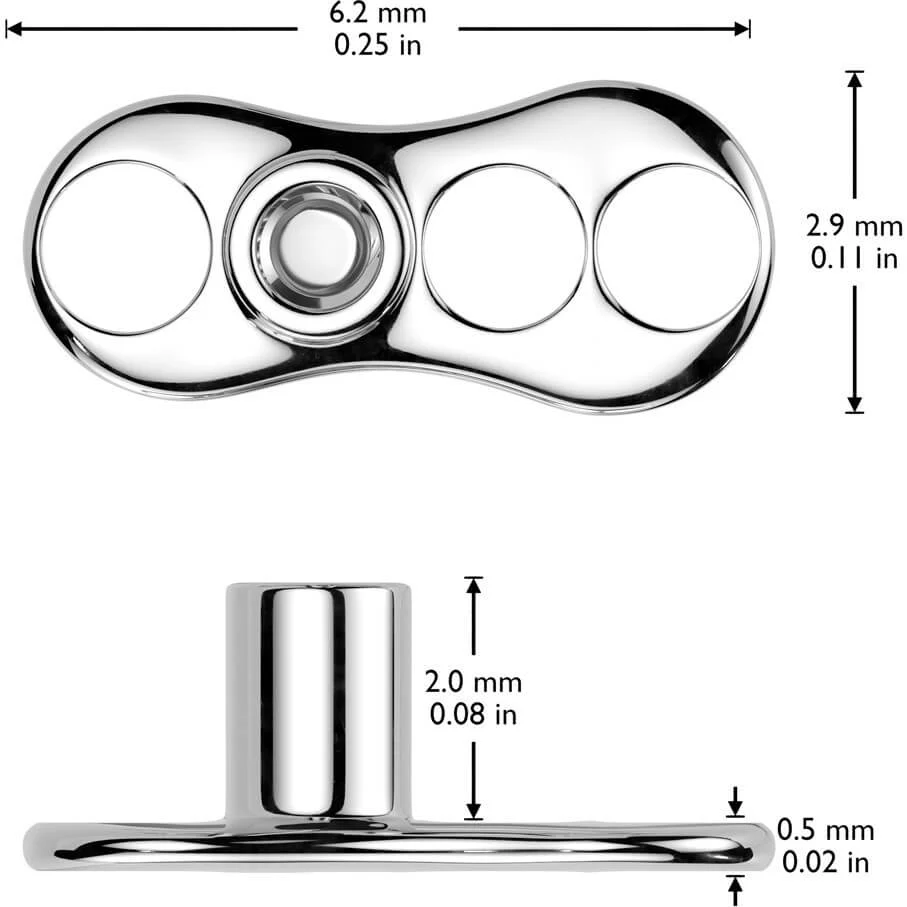 Tytan microdermal stopka z 3 dziurkami wysokość 2mm nakrętka cyrkonia płaska gwint wewnętrzny - Image 2
