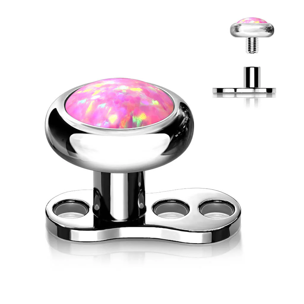 Tytan microdermal stopka z 3 dziurkami wysokość 2mm nakrętka opal płaski gwint wewnętrzny - Image 7