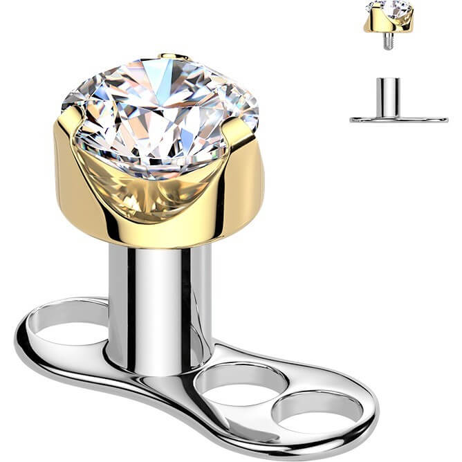 Tytan microdermal 2.5mm cyrkonia w łapkach gwint wewnętrzny - Image 4