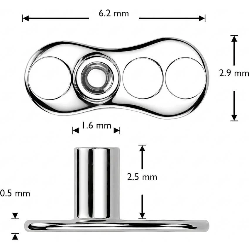 Tytan microdermal 3 hole trójkąt zirconia gwint wewnętrzny - Image 2