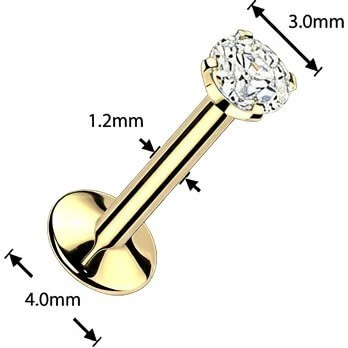 Tytan labret cyrkonia w łapkach powłoka pvd gwint wewnętrzny - Image 3