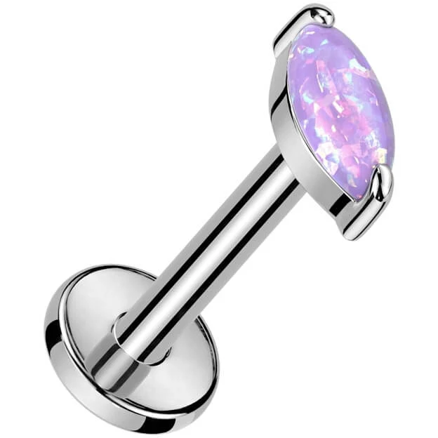 Tytan labret opal szlif markizowy gwint wewnętrzny - Image 5