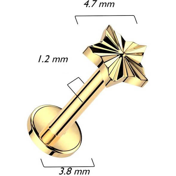 Tytan labret gwiazdka szlif diamentowy gwint wewnętrzny - Image 4