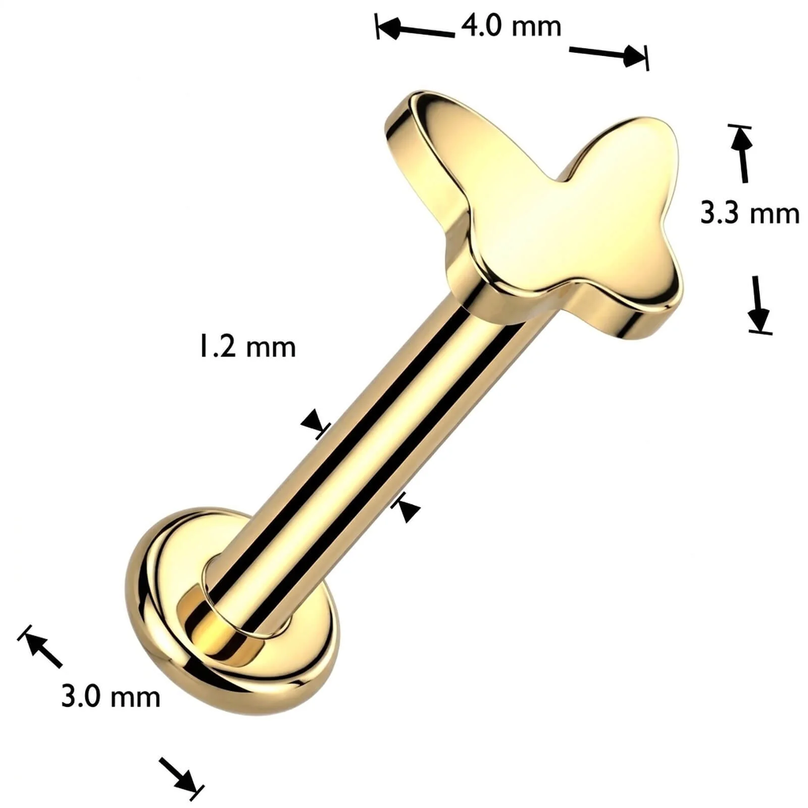 Tytan labret motylek gwint wewnętrzny - Image 3