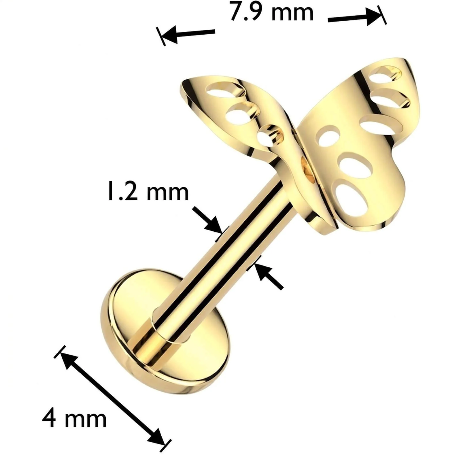 Tytan labret motylek gwint wewnętrzny - Image 4