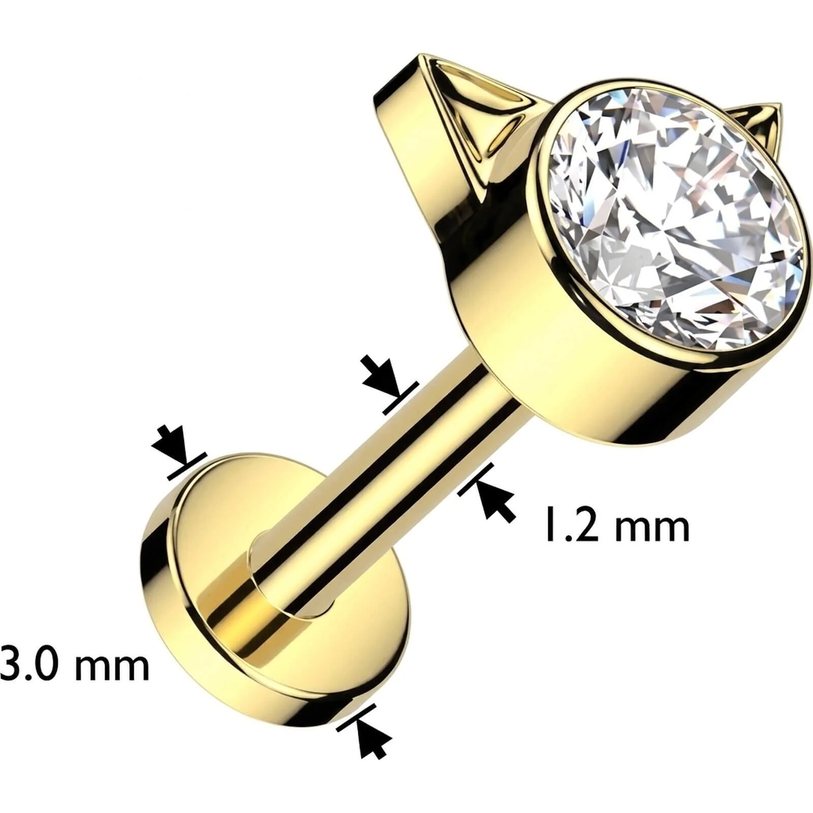 Tytan labret kot cyrkonia gwint wewnętrzny - Image 7