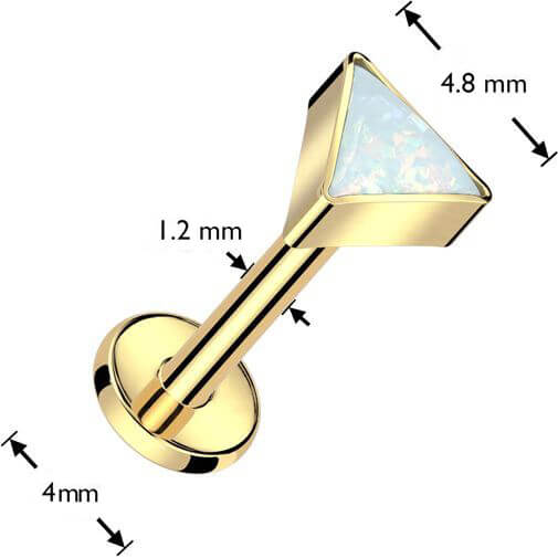 Tytan labret trójkąt opal gwint wewnętrzny - Image 5