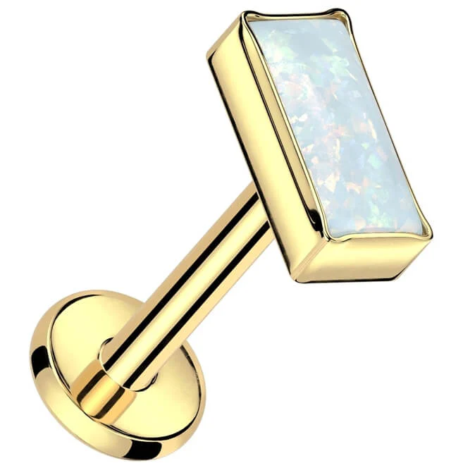 Tytan labret opal prostokątny gwint wewnętrzny - Image 2