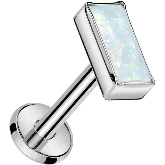 Tytan labret opal prostokątny gwint wewnętrzny - Image 4
