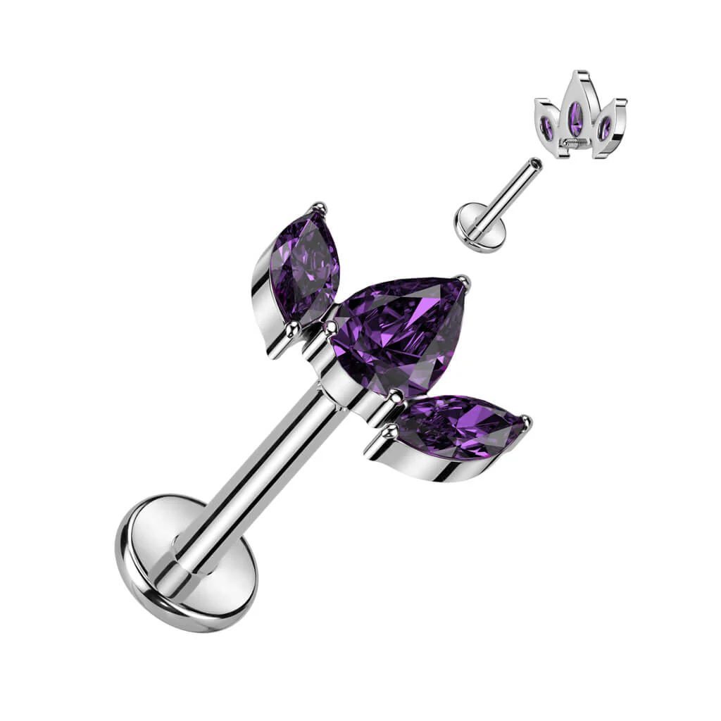 Tytan labret kropla cyrkonia gwint wewnętrzny - Image 6