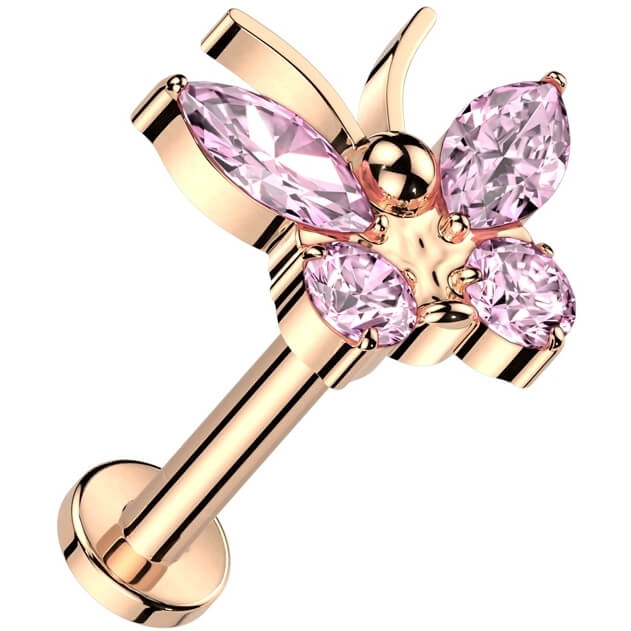 Tytan labret motyl cyrkonia gwint wewnętrzny - Image 5