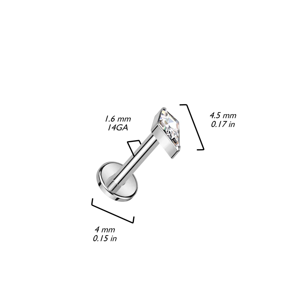 Tytan labret cyrkonia w kształcie diamentu gwint wewnętrzny - Image 7