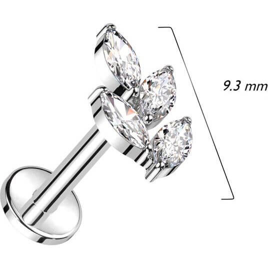 Tytan labret winorośl cyrkonia gwint wewnętrzny - Image 4