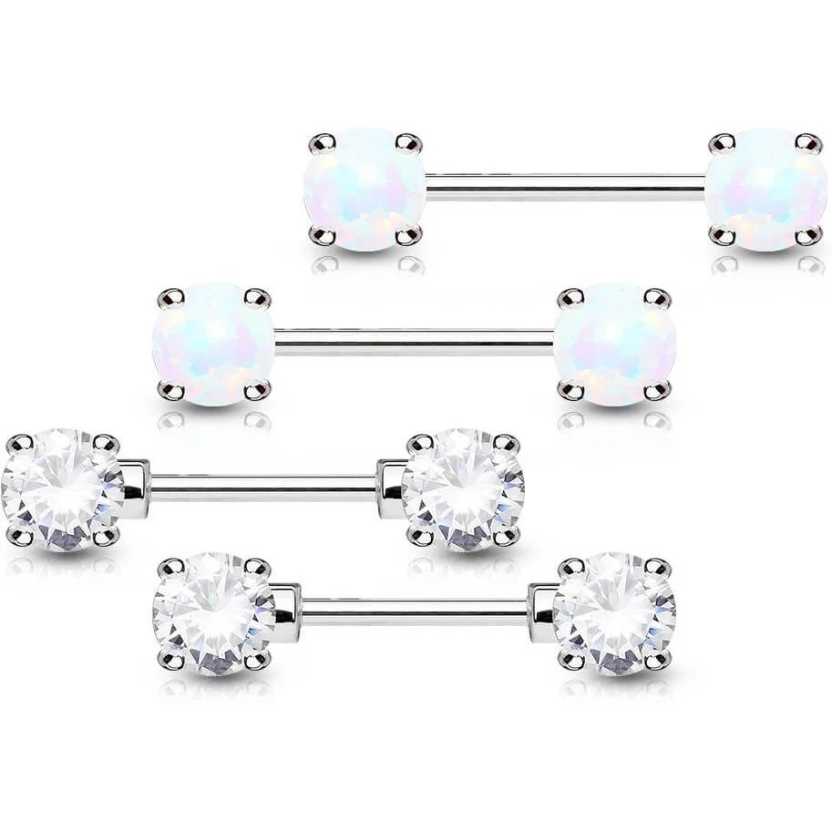 Kolczyk do sutka kulka cyrkonia opal, 2 s pars