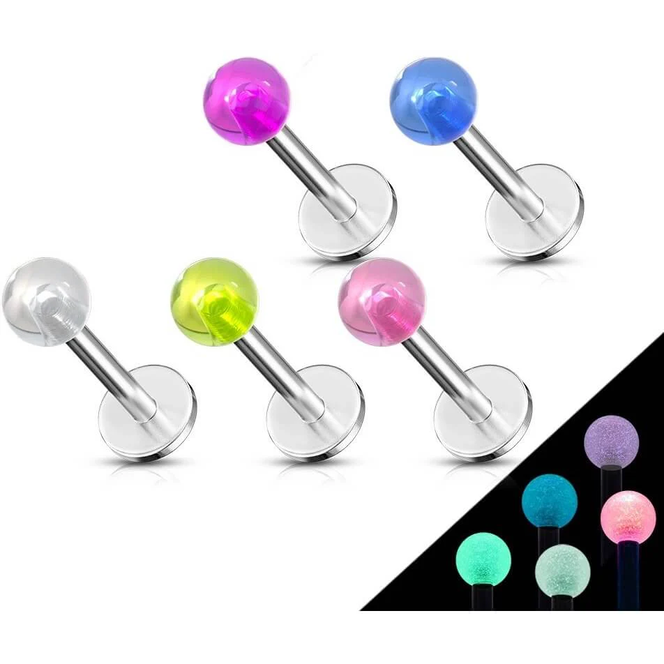 Labret Świecąca w ciemności, 5 sztuk