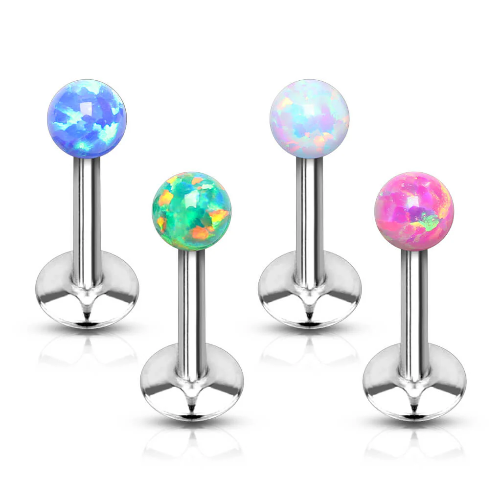 Labret kulka opal gwint wewnętrzny, 4 sztuki - Image 2